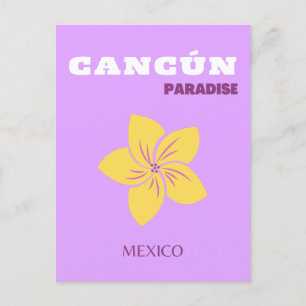 Cartão Postal De Festividades Cancún, México, Arte Tropical, Pré-Disquete, Arte 