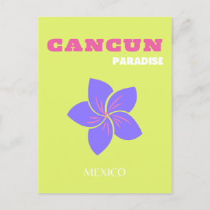 Cartão Postal De Festividades Cancun, Viagem do México, Arte Tropical, Verde