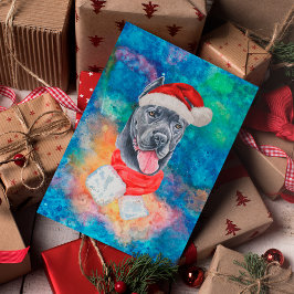 Cartão Postal De Festividades Cane Corso Raça Cachorro Natal
