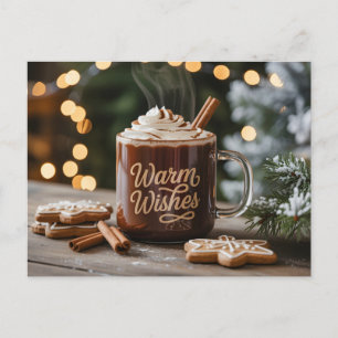 Cartão Postal De Festividades Caneca de Natal Desejos Afetuosos: Chocolate Quent