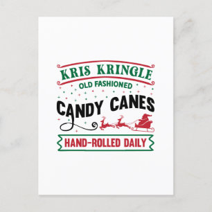 Cartão Postal De Festividades Canetas Kris Kringle Candy
