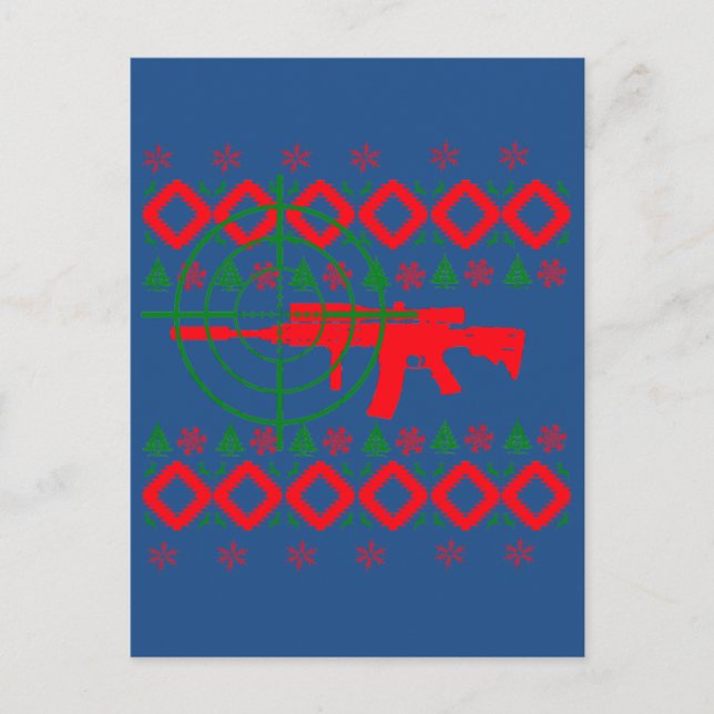 Cartão Postal De Festividades Canhão de Natal feio (Frente)