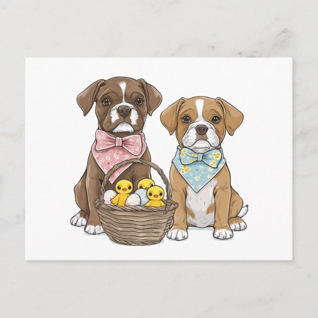 Cartão Postal De Festividades Caninos da páscoa (Frente)