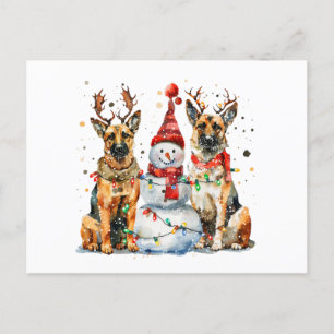 Cartão Postal De Festividades Caninos de German shepherd de Natal
