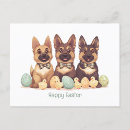 Cartão Postal De Festividades Caninos do German shepherd do felz pascoa