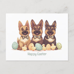 Cartão Postal De Festividades Caninos do German shepherd do felz pascoa