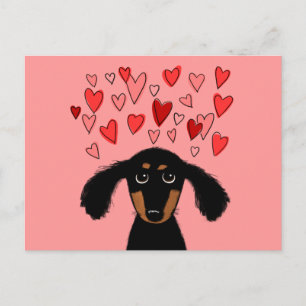 Cartão Postal De Festividades Cão bonito dos desenhos animados do Dachshund com