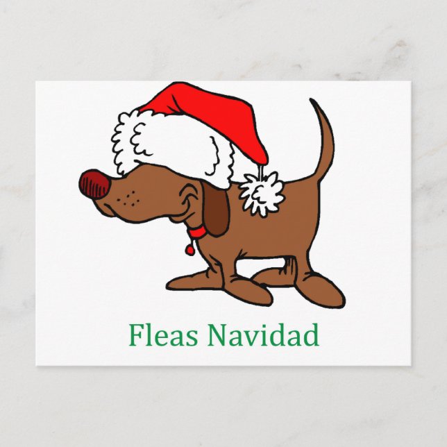 Cartão Postal De Festividades Cão de Natal (Frente)