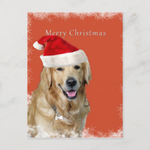Cartão Postal De Festividades Cão de Natal