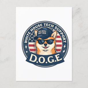 Cartão Postal De Festividades Cão de Suporte Técnico da White House