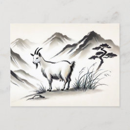 Cartão Postal De Festividades Capa graciosa no campo das montanhas