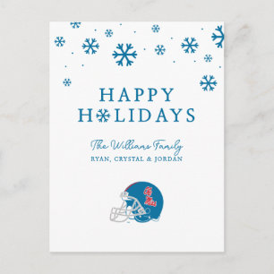 Cartão Postal De Festividades Capacete Ole Miss Futebol Azul claro