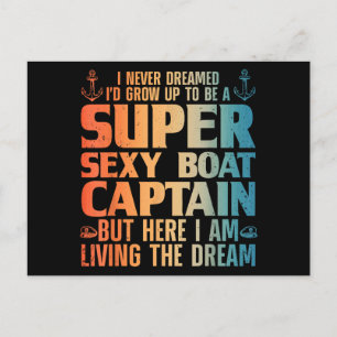 Cartão Postal De Festividades Capitão de Barco legal para Homens, Sail Pontoon B