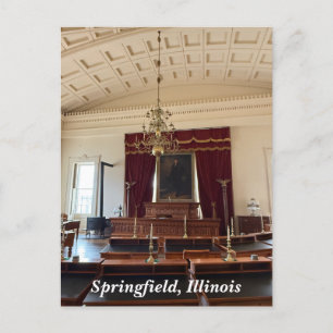 Cartão Postal De Festividades Capitólio estadual antigo em Springfield, IL