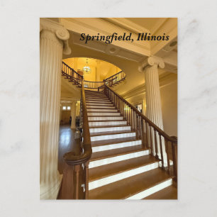 Cartão Postal De Festividades Capitólio estadual antigo em Springfield, IL