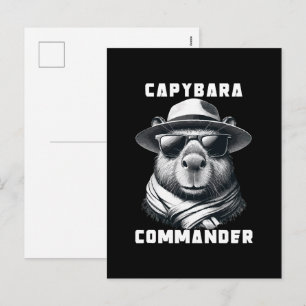 Cartão Postal De Festividades Capivara Com Óculos De Sol Capy Comandante