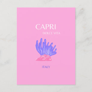 Cartão Postal De Festividades Capri, Itália, Pré-disquete, rosa