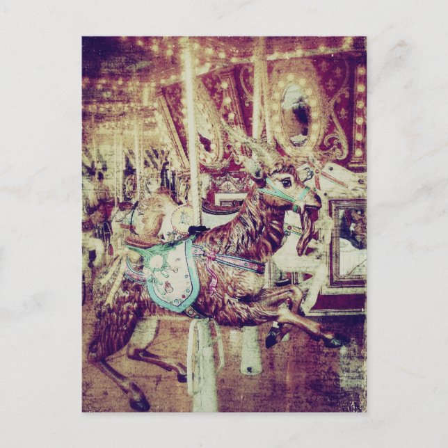 Cartão Postal De Festividades Caprino Feliz-Arredondado (Frente)