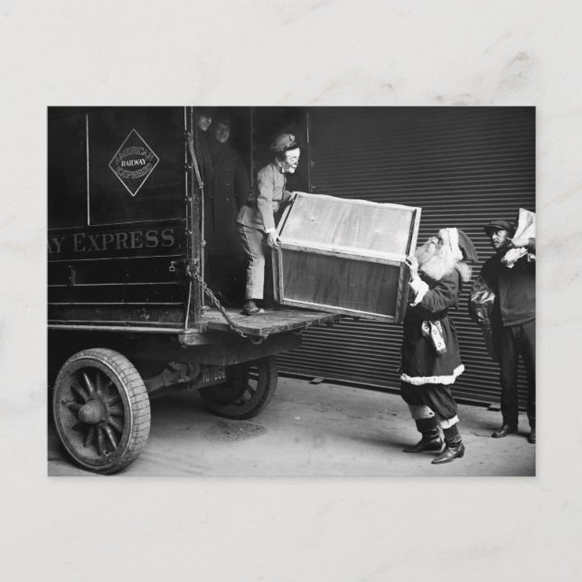 Cartão Postal De Festividades Cara de Natal assustador, 1920 (Frente)