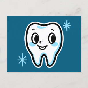 Cartão Postal De Festividades Caráter do dente de corte