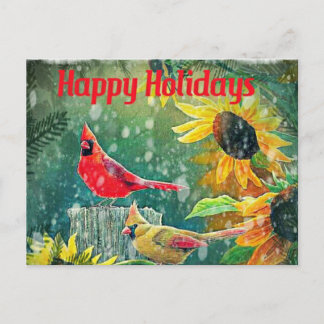 Cartão Postal De Festividades Cardinals Holiday Card