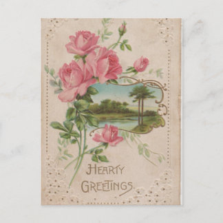 Cartão Postal De Festividades Cargo histórico dos namorados do vintage