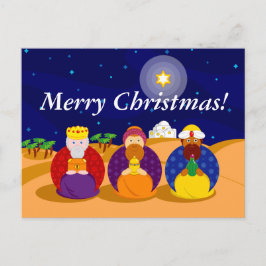 Cartão Postal De Festividades Caricatura de "Os Três Reis" / "Três Sábios",
