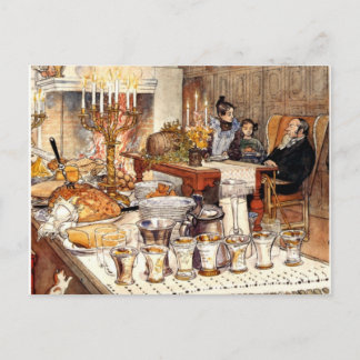 Cartão Postal De Festividades Carl Larsson: Detalhe da Véspera de Natal, Larsson