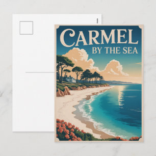 Cartão Postal De Festividades Carmel à beira-mar praia califórnia costa pacífica