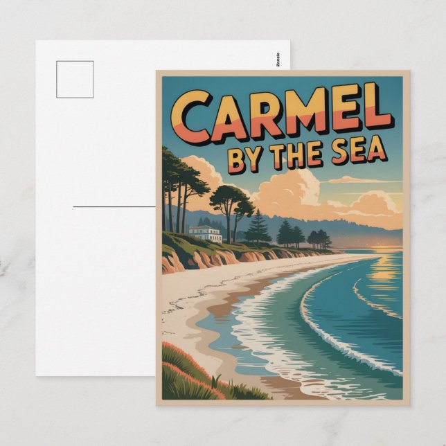 Cartão Postal De Festividades Carmel pela costa pacifica da califórnia da praia  (Frente/Verso)