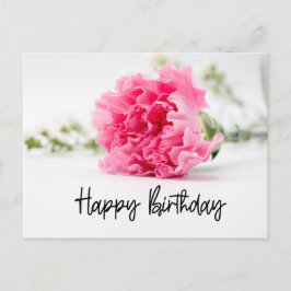 Cartão Postal De Festividades Carnação Feliz Aniversário a Rosa