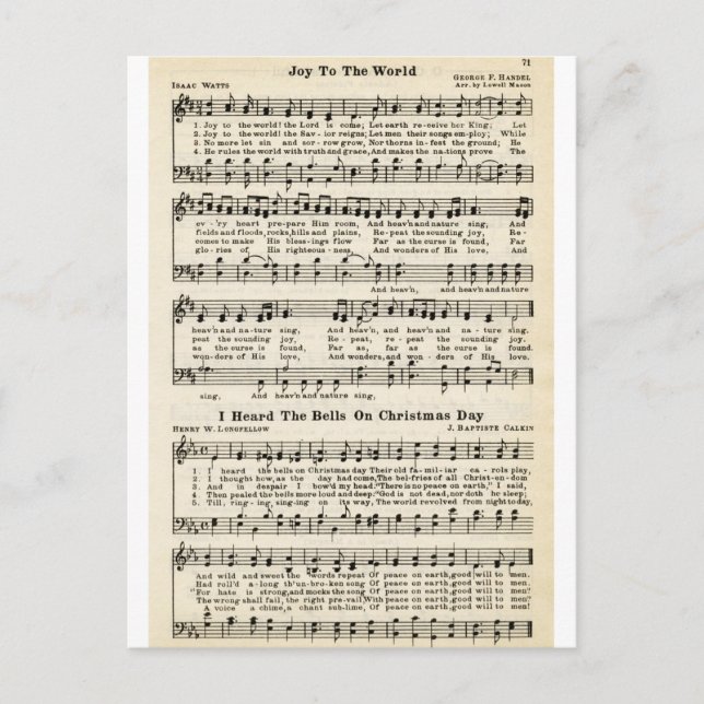 Cartão Postal De Festividades Caróis de Natal: Alegria ao Mundo (Frente)