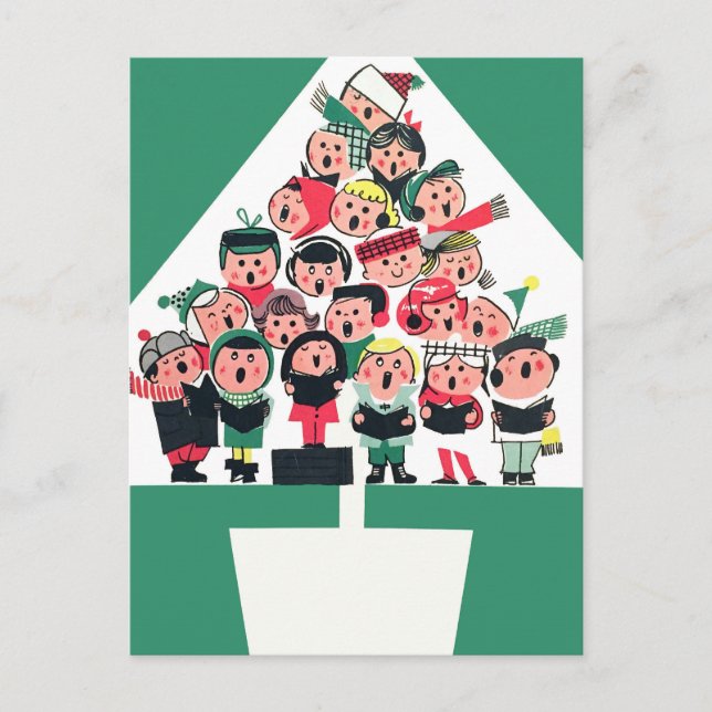 Cartão Postal De Festividades Caroleiros de Natal (Frente)