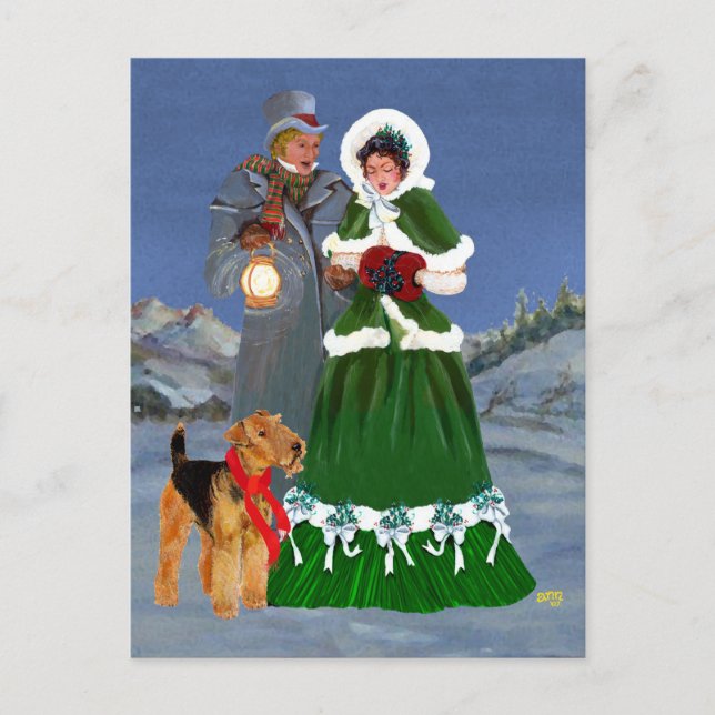 Cartão Postal De Festividades Carols de Natal (Frente)