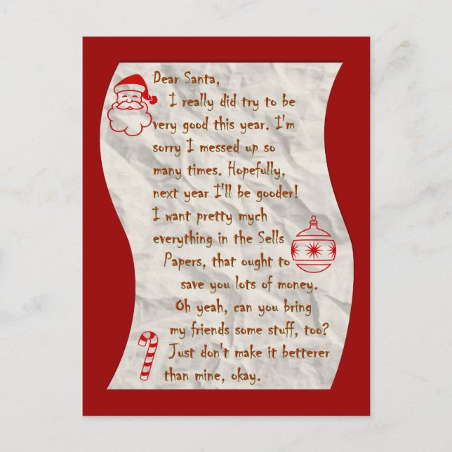 Cartão Postal De Festividades Caros Papais noeis, Cartão-postal (Frente)