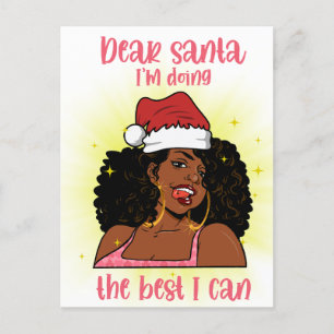 Cartão Postal De Festividades Caros Papais noeis, estou fazendo o melhor que pos