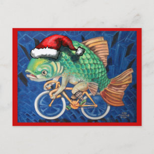 Cartão Postal De Festividades Carpa de Natal