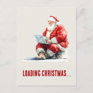 Cartão Postal De Festividades Carregando Papai noel Engraçado de Natal
