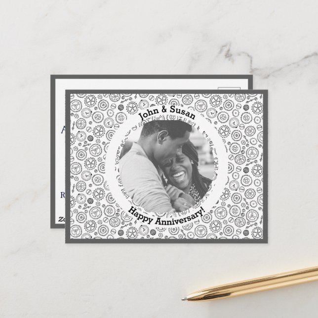 Cartão Postal De Festividades Carroçaria Vitoriana, Branco e Preto (Frente/Verso In Situ)