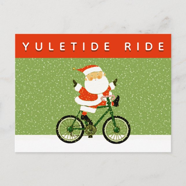 Cartão Postal De Festividades Carta de Natal de Cicloturismo (Frente)