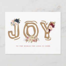 Cartão Postal De Festividades carta floral Joy Christmas — Cartão de Natal de sa