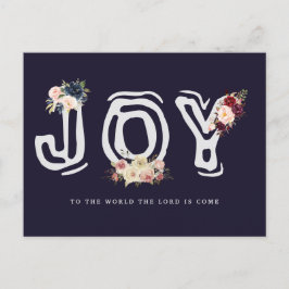 Cartão Postal De Festividades carta floral Joy Christmas — Cartão de Natal de sa