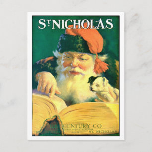 CARTÃO POSTAL DE FESTIVIDADES CARTÃO ADIANTADO RARO DO LIVRO DE W DO PAPAI NOEL