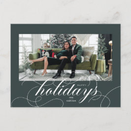 Cartão Postal De Festividades Cartão com fotos de Feriado Verde DkGreen de Scrip