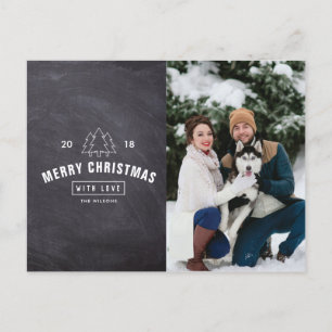 Cartão Postal De Festividades Cartão com fotos de Natal de Cachorro Casal
