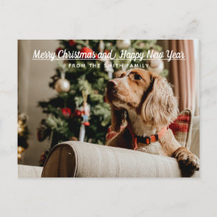 Cartão Postal De Festividades Cartão com fotos de Natal e Feliz ano novo Moderno