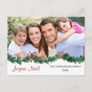 Cartão Postal De Festividades Cartão com fotos de Roteiro Francês Joyeux Noël