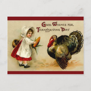 Cartão Postal De Festividades Cartão da acção de graças do Victorian