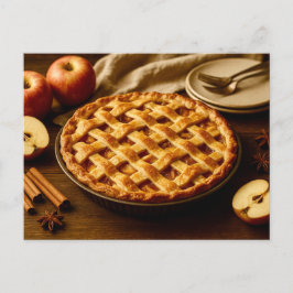 Cartão Postal De Festividades Cartão de Ação de Graças de Torta de Maçã Caseira 