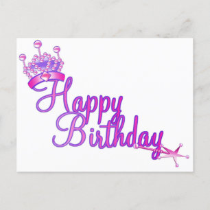 Cartão Postal De Festividades Cartão de Aniversário Coroa de Princesa Férias